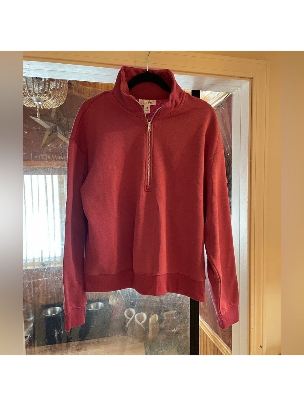 Just Be, Woman’s Sz Med, Fleece Quarter Zip Sweatshirt, NWT